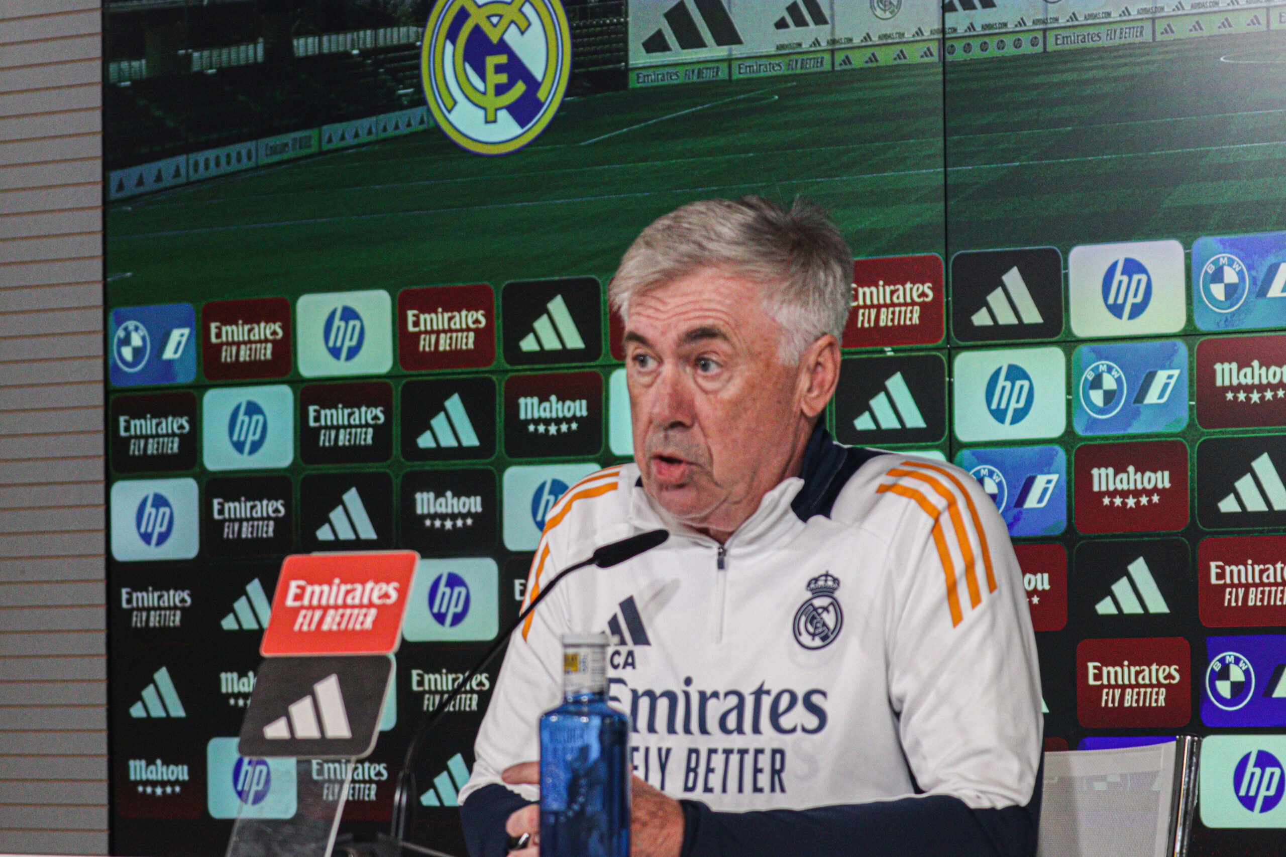 Carlo Ancelotti, en la rueda de prensa previa al partido frente a Osasuna. Fuente: Juan Andrés Chaves